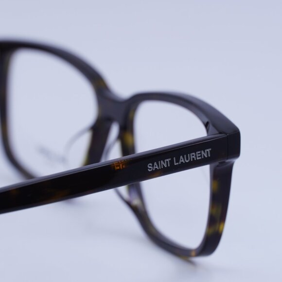 Saint Laurent SL458/F 002 Eyeglasses Dark Havana 55mm Rectangle Frame - Picture 5 of 11